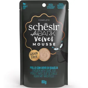 15% OFF: Schesir After Dark Velvet Mousse Chicken With Quail Egg Grain-Free Adult Pouch Cat Food 80g