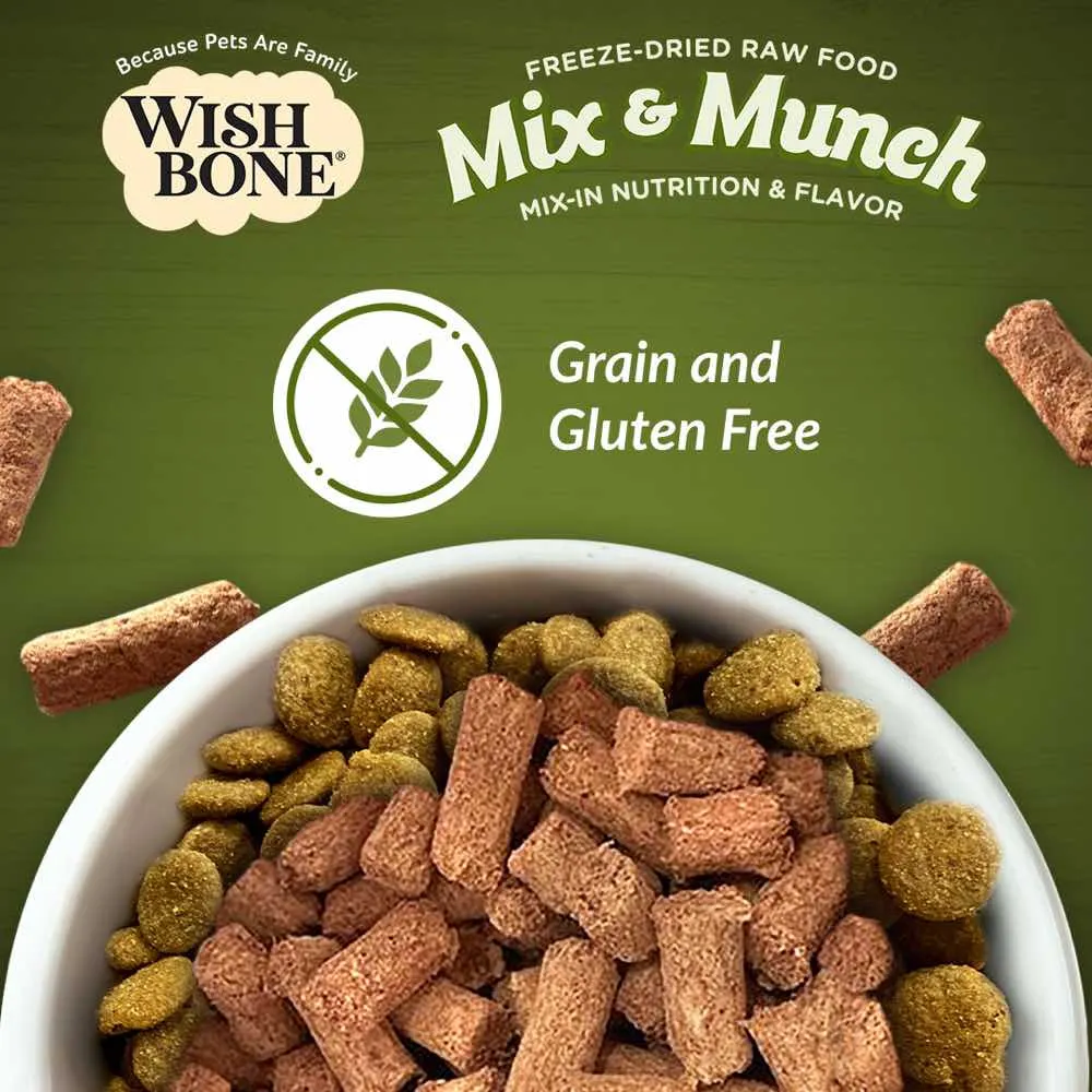 15% OFF: Wishbone Mix & Munch Lamb, Goat & Chicken Grain-Free Freeze-Dried Raw Food Cat Food Topper 350g