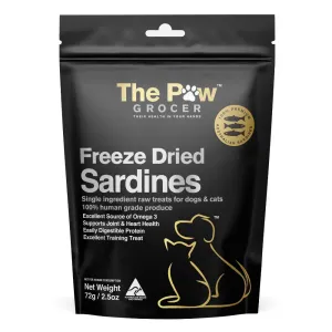 25% OFF: The Paw Grocer Freeze-Dried Grain-Free Sardines Treats For Cats & Dogs 72g