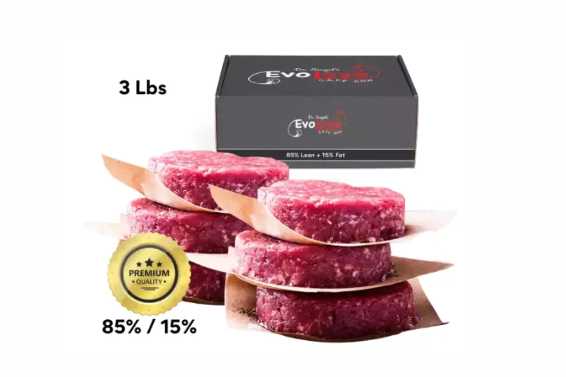 3 lbs - 16 (3 oz) Frozen Raw Sliders - 85/15 (Healthy Pets)