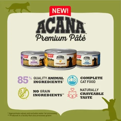 Acana Premium Pate Wet Cat Food with Beef - 24 x 85g