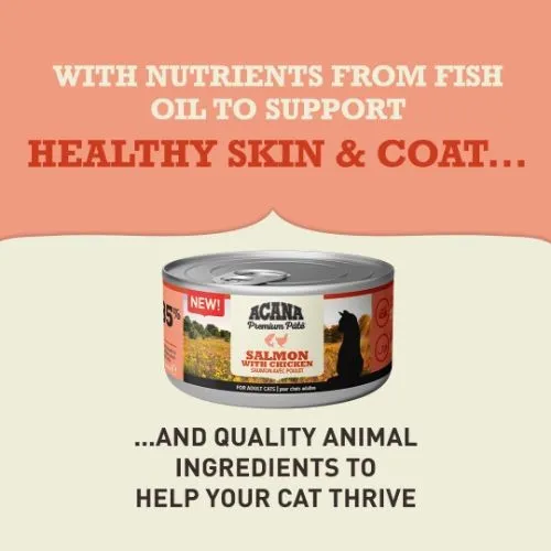 Acana Premium Pate Wet Cat Food with Salmon & Chicken - 24 x 85g