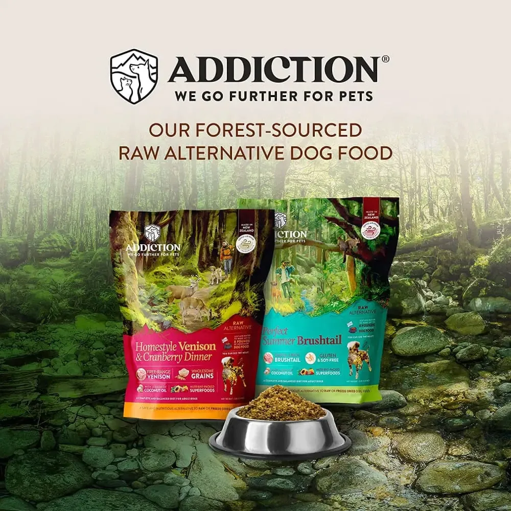 Addiction Homestyle Venison & Cranberry Dinner Raw Alternative Air Dried Dog Food