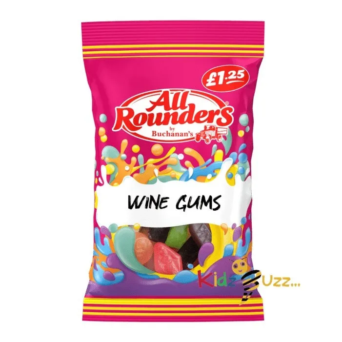 All Rounders Wine Gums 12X 110g Tasty Treaty