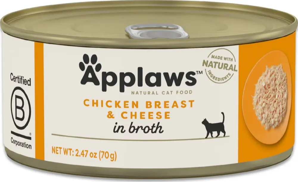 Applaws Natural Wet Cat Food Chicken Breast with Cheese in Broth