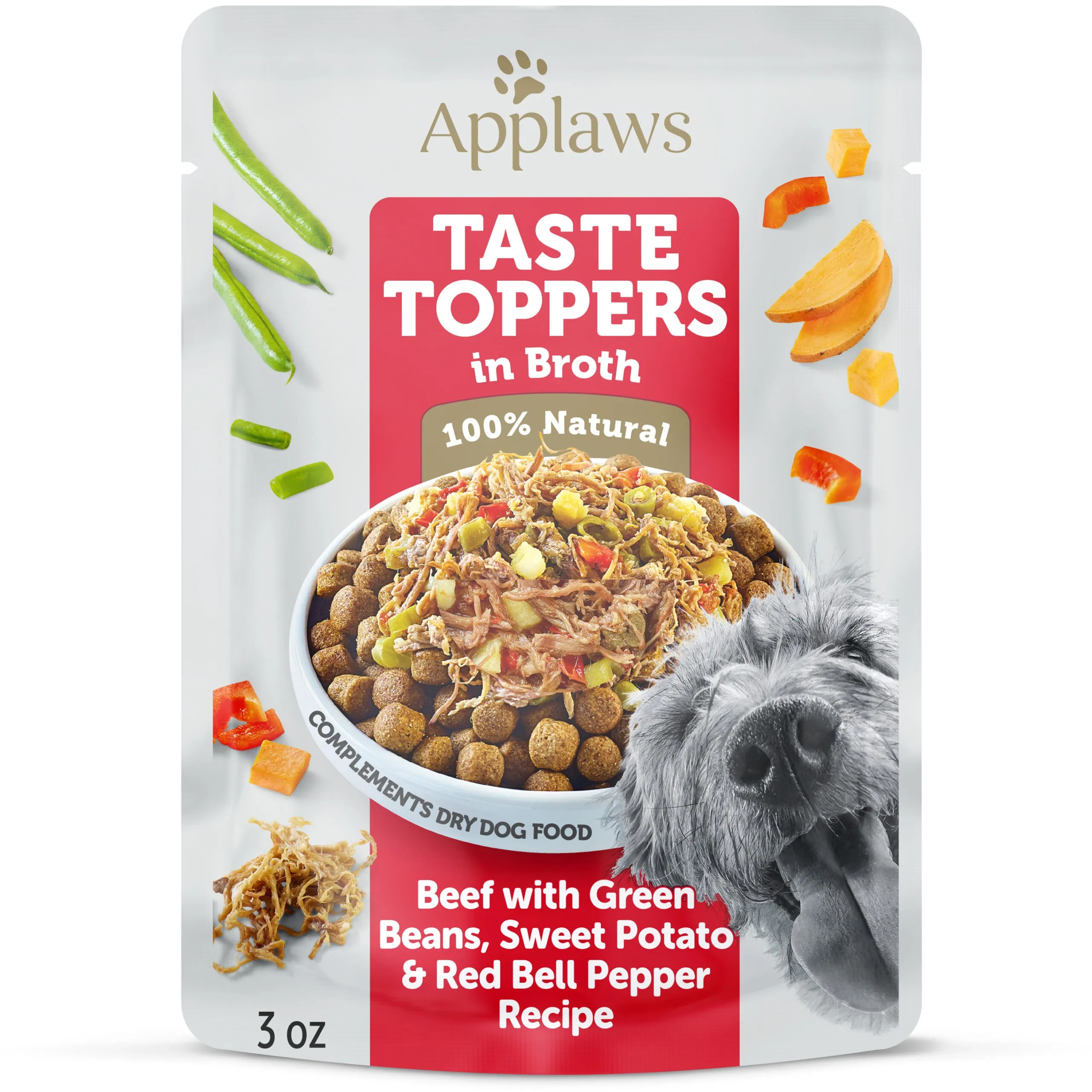 Applaws Taste Toppers In Broth Beef Recipe 3-oz, Dog Food Topper