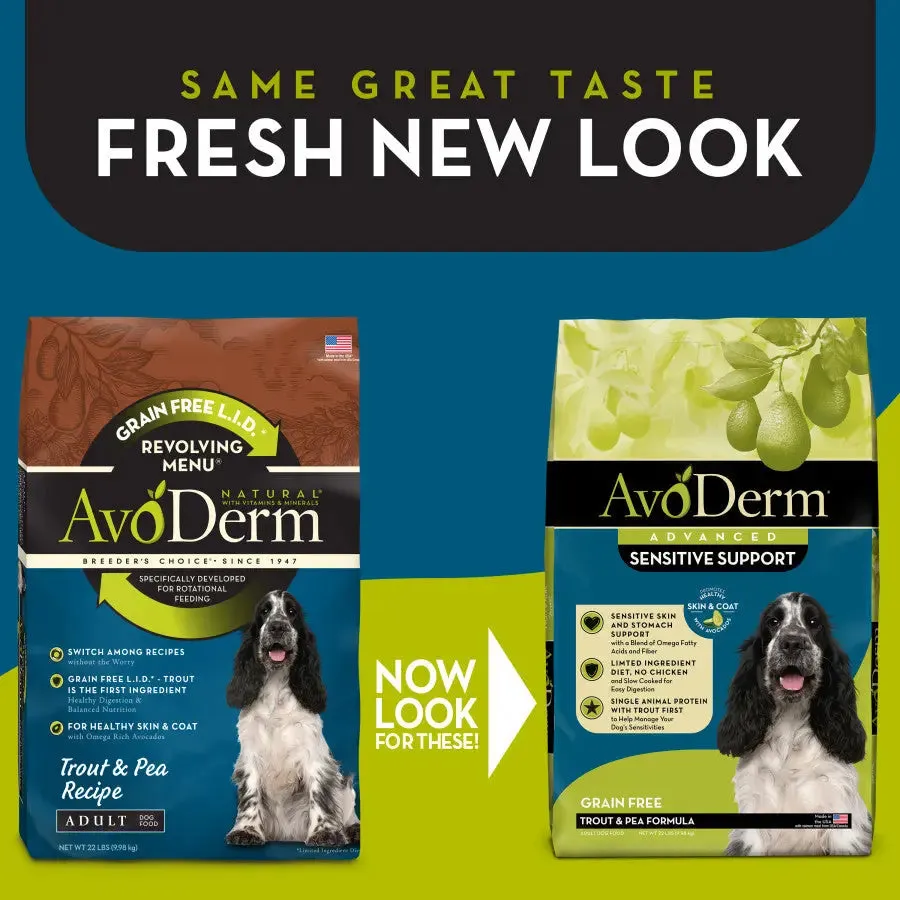 AvoDerm Grain Free LID Revolving Menu Trout & Pea Recipe Dry Dog Food