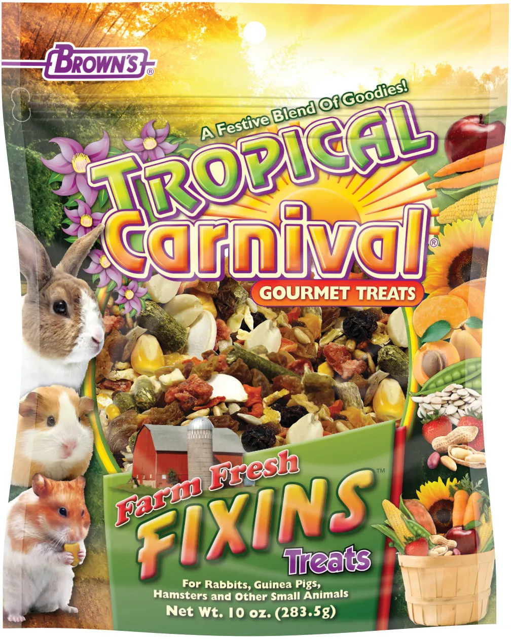 Brown's Tropical Carnival Farm Fresh Fixins Small Animal Treats 10 oz