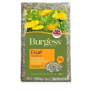 Burgess Excel Herbage Timothy Hay with Dandelion & Marigold for Rabbits - 1 kg - DECEMBER SPECIAL OFFER - 12% OFF