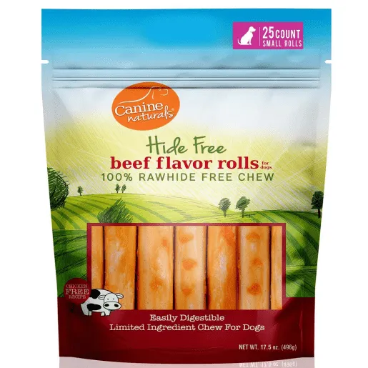 Canine Naturals Hide Free Beef Rolls Dog Chew