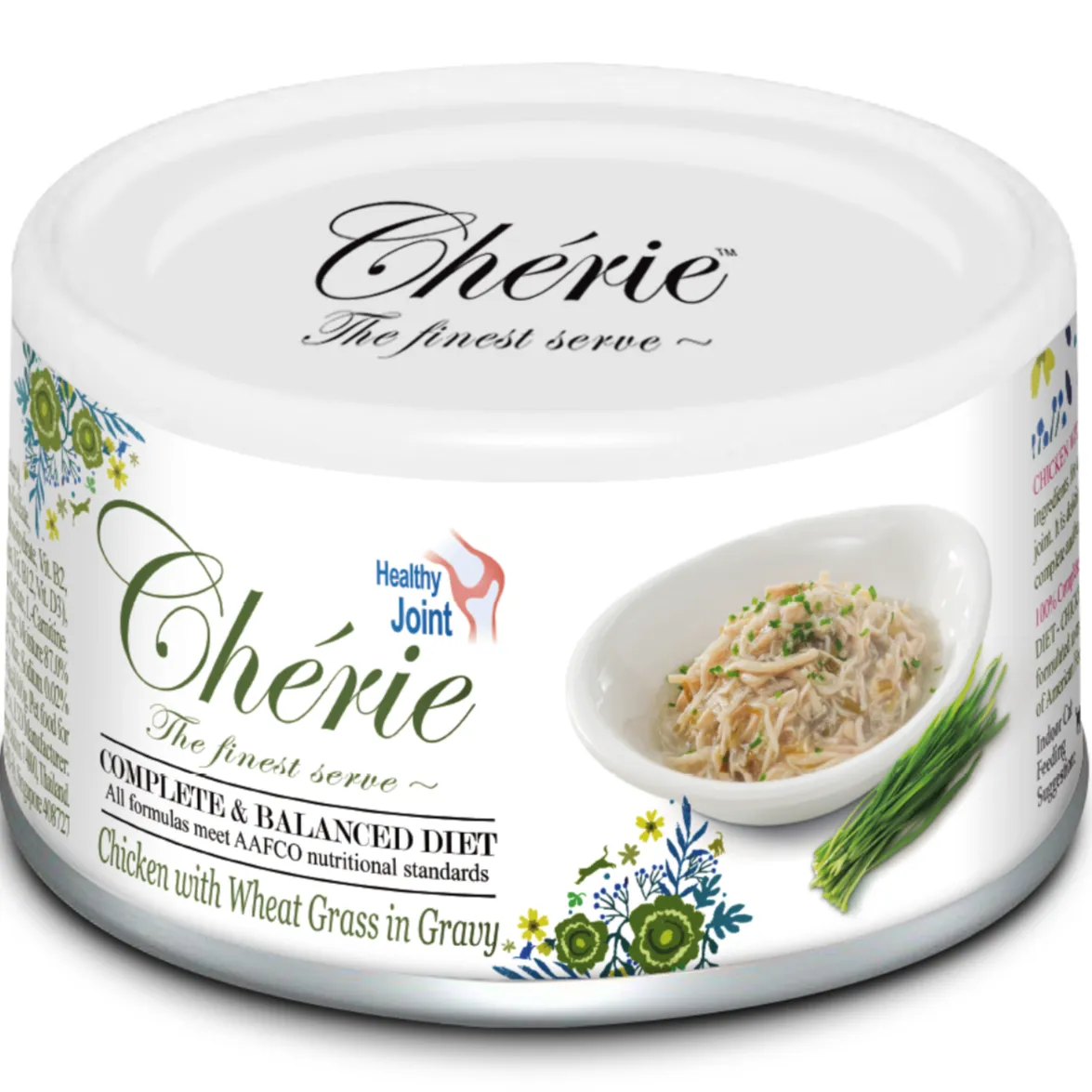 Cherie Complete & Balanced Healthy Joint Chicken with Wheat Grass in Gravy Canned Cat Food 80g