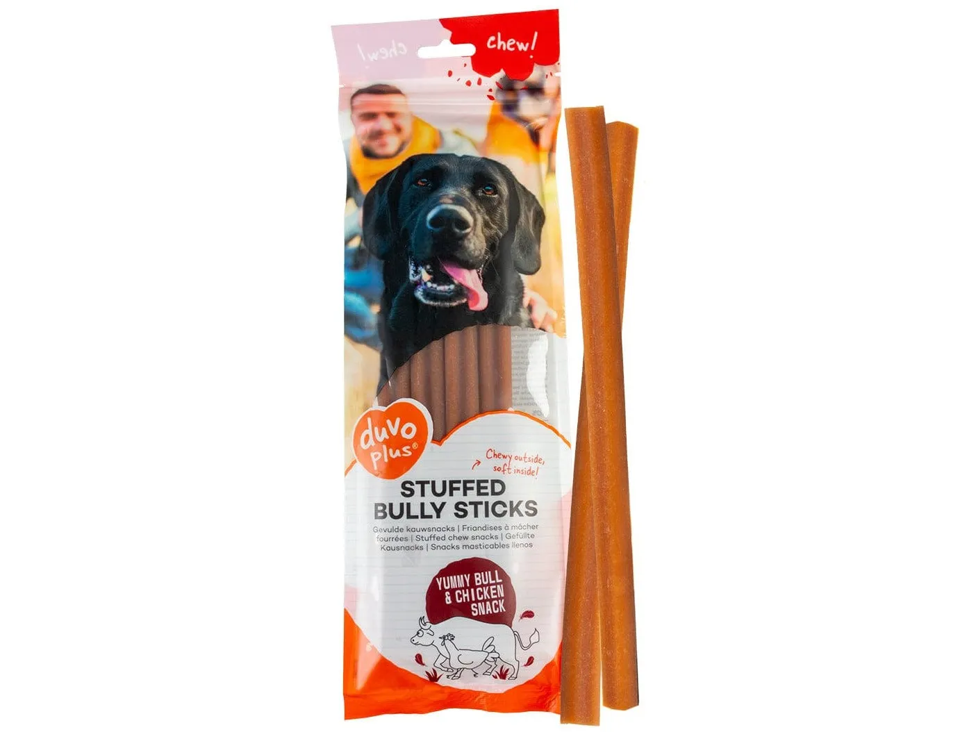 Chew! Stuffed Bully Sticks 25,4Cm - 4Pcs - 208G Brown