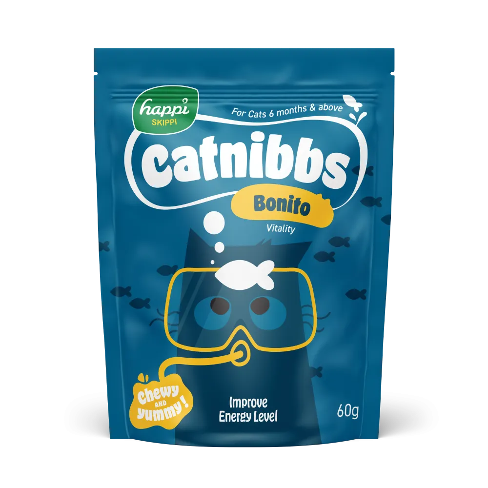 *DONATION TO WILDFLOWER STUDIO* Happi Skippi Cat Treats Catnibbs 60g x 5pkts (Assorted)