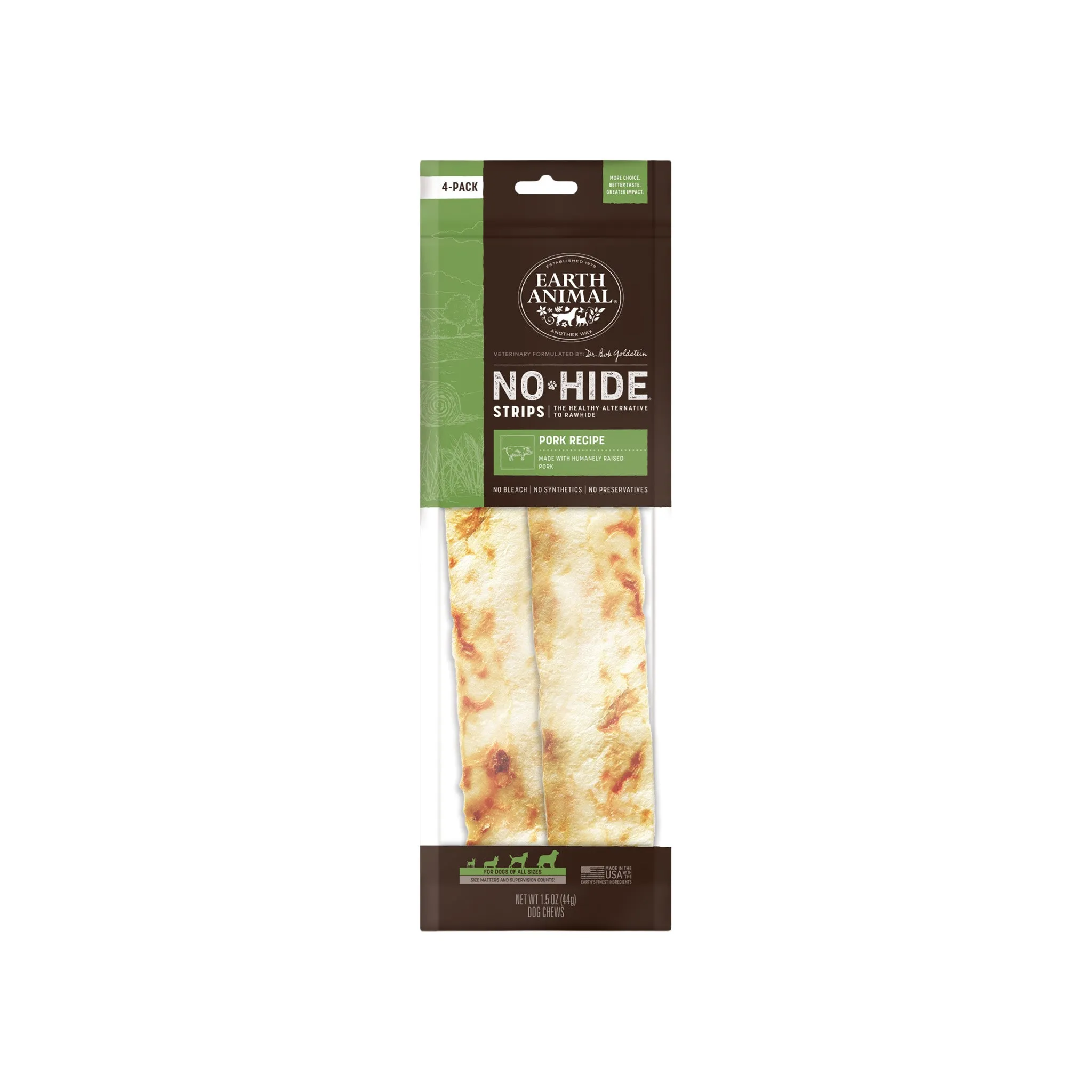 Earth Animal No-Hide Strips Dog Treats