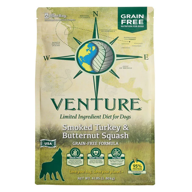 Earthborn Holistic Venture Grain Free Turkey Meal and Butternut Squash Dry Dog Food