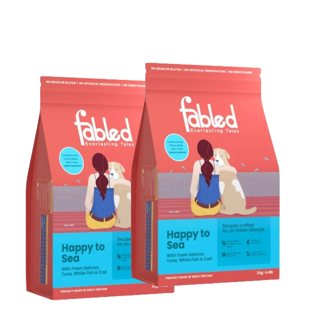 Fabled Happy to Sea Fresh Salmon Tuna White Fish and Cod Adult Dog Dry Food