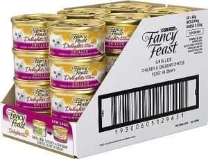 Fancy Feast Delights With Cheddar Grilled Chicken And Cheddar Cheese Feast In Gravy Wet Cat Food 85g x 24