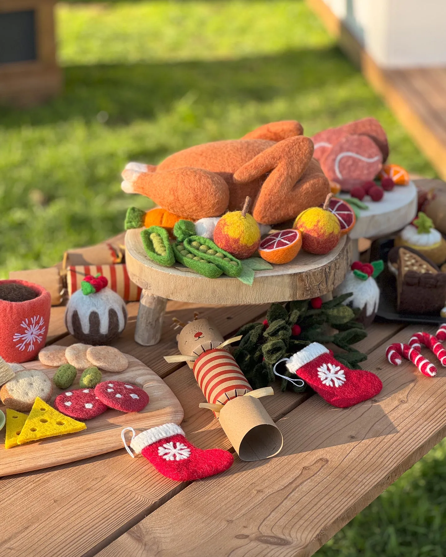 Felt Christmas Ham Feast Play Food Set