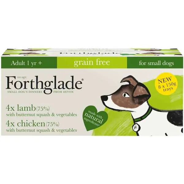 Forthglade Dog Grain Free Variety Chicken & Lamb Small Breed 8 x 150g