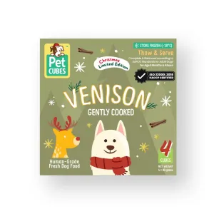 *FROZEN* PetCubes Dog Gently Cooked Venison Christmas Edition 320g