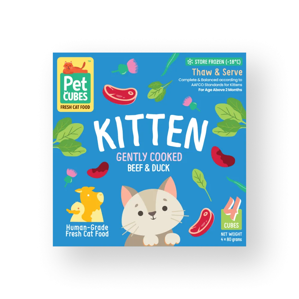 *FROZEN* PetCubes Kitten Gently Cooked Beef & Duck 320g