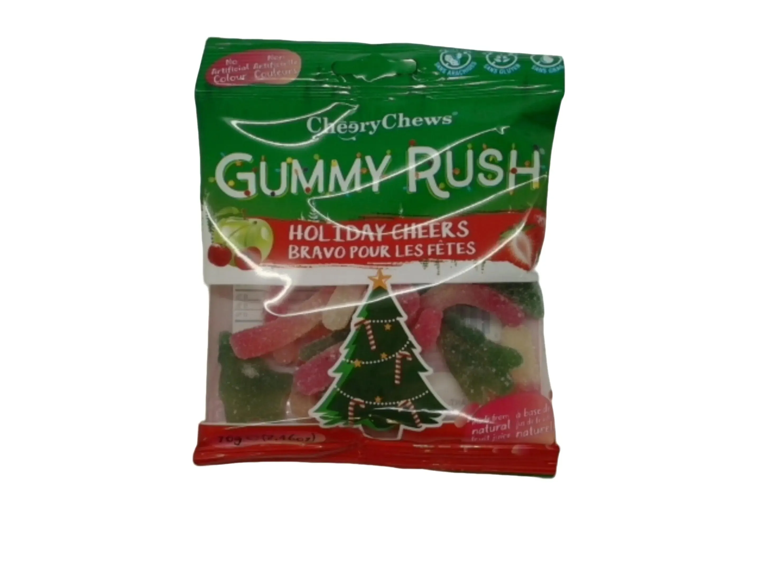 Gummy Rush Holiday Cheers Candy 70g. Cheery Chews