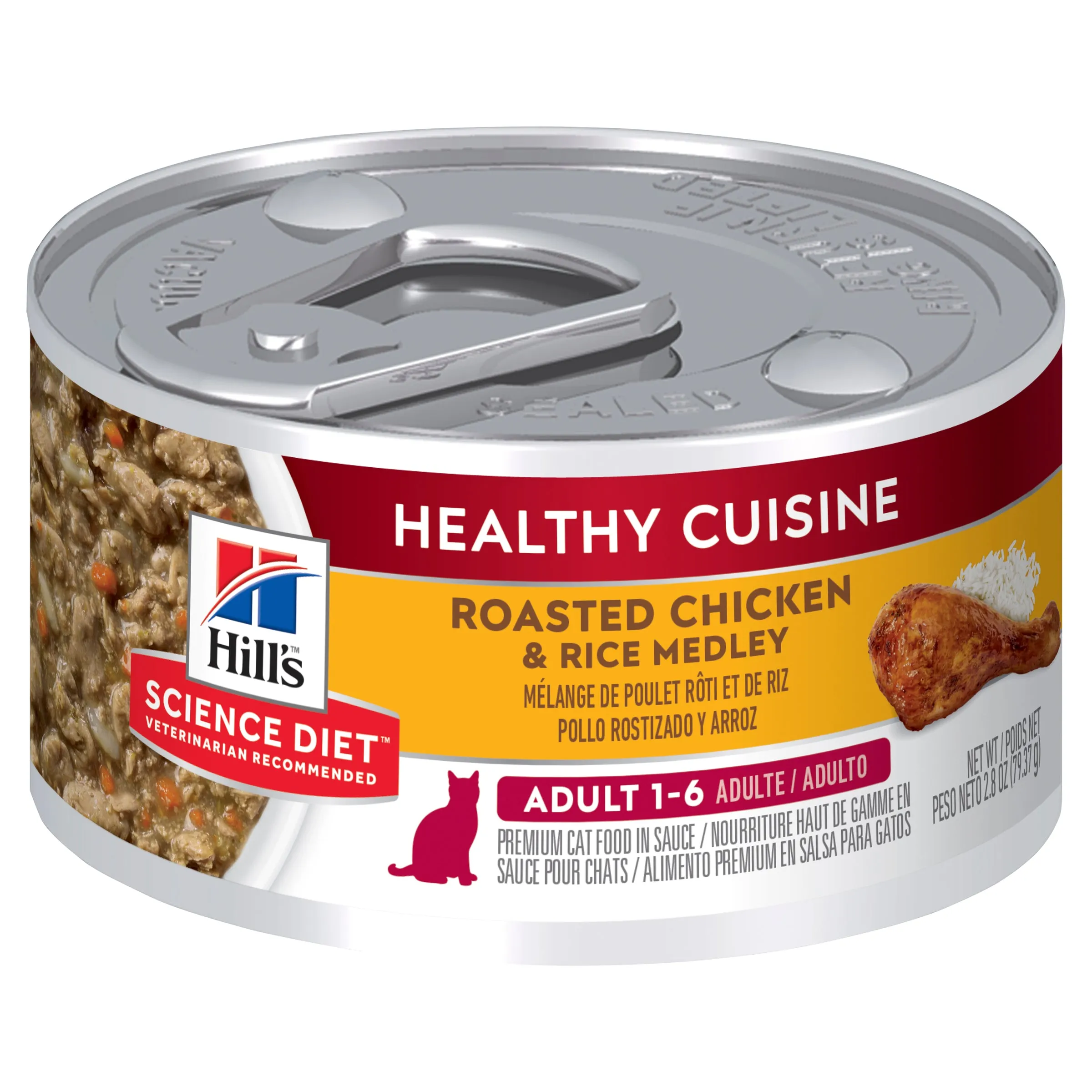 Hill's Science Diet Adult Healthy Cuisine Chicken & Rice Medley Canned Cat Food 79g x 24