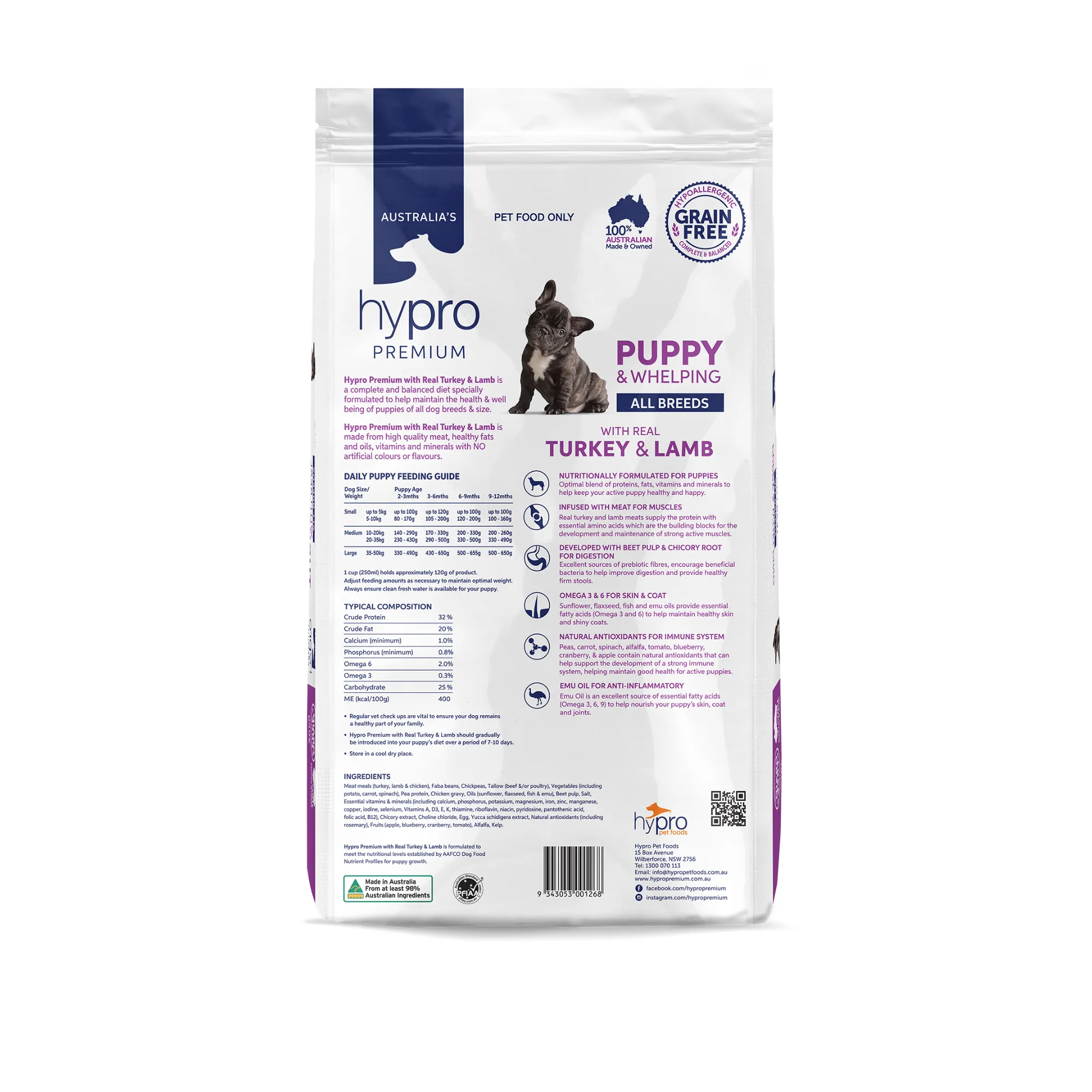 Hypro Premium Grain Free Puppy Turkey & Lamb Dry Dog Food