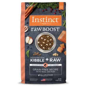 Instinct The Raw Brand Dog Raw Boost Kibble   Raw Wild Caught Salmon 4lb