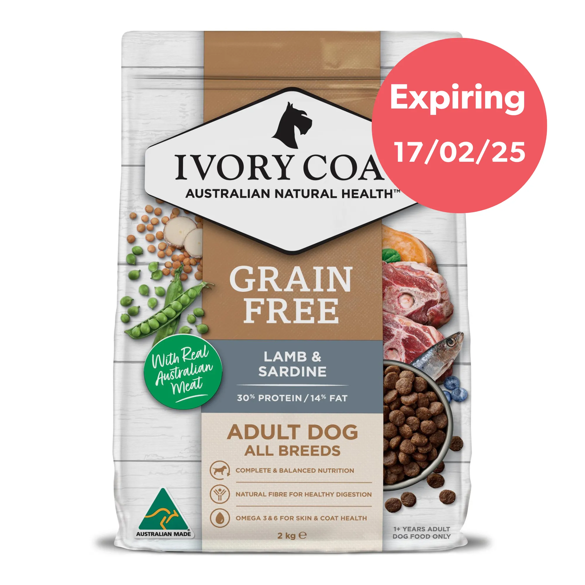 Ivory Coat Adult Grain Free Lamb & Sardine Dry Dog Food