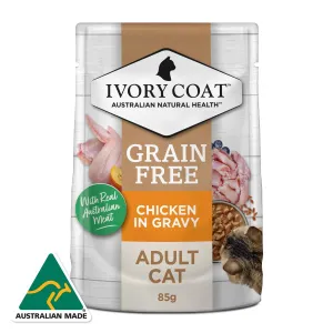 Ivory Coat Grain Free Adult Chicken Gravy Cat Wet Food 85g x 12