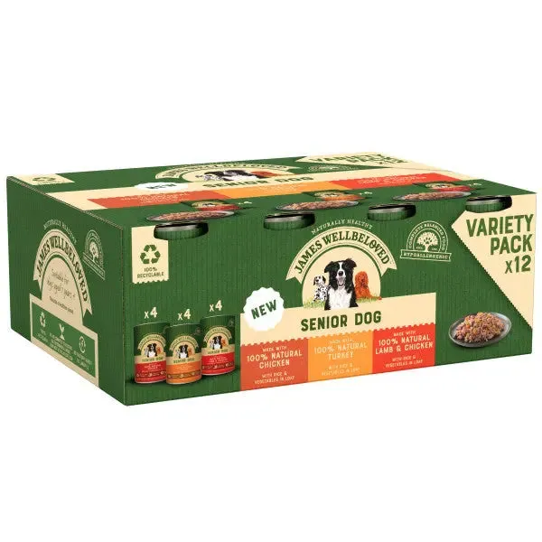 James Wellbeloved Dog Senior Mix Loaf Tins 12x400g - DECEMBER SPECIAL OFFER - 11% OFF