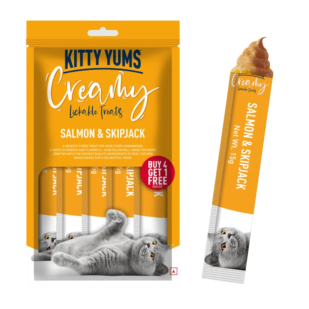 Kitty Yums Tuna & Bonito, Crab & Chicken and Salmon & Skipjack Creamy Cat Treats Combo