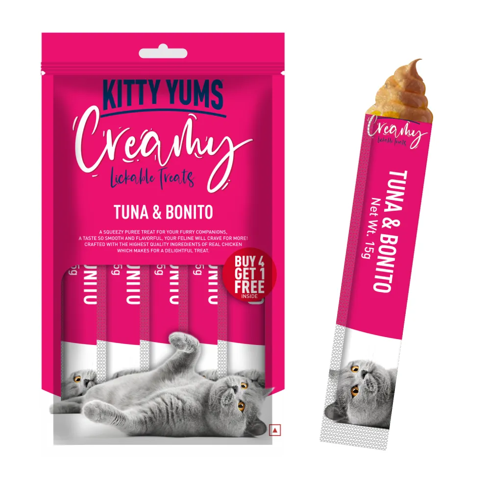 Kitty Yums Tuna & Bonito, Crab & Chicken and Salmon & Skipjack Creamy Cat Treats Combo