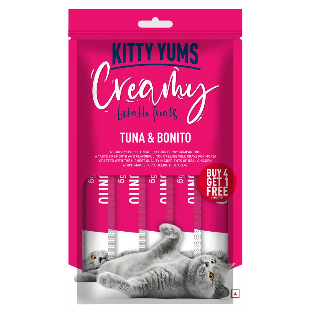 Kitty Yums Tuna & Bonito, Crab & Chicken and Salmon & Skipjack Creamy Cat Treats Combo