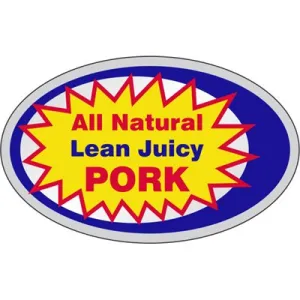 Lean Juicy Pork Oval Label | Roll of 500