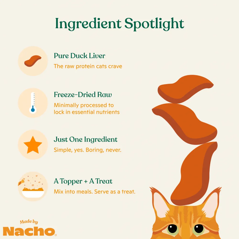 Made by Nacho Freeze Dried Duck Liver Cat Treats