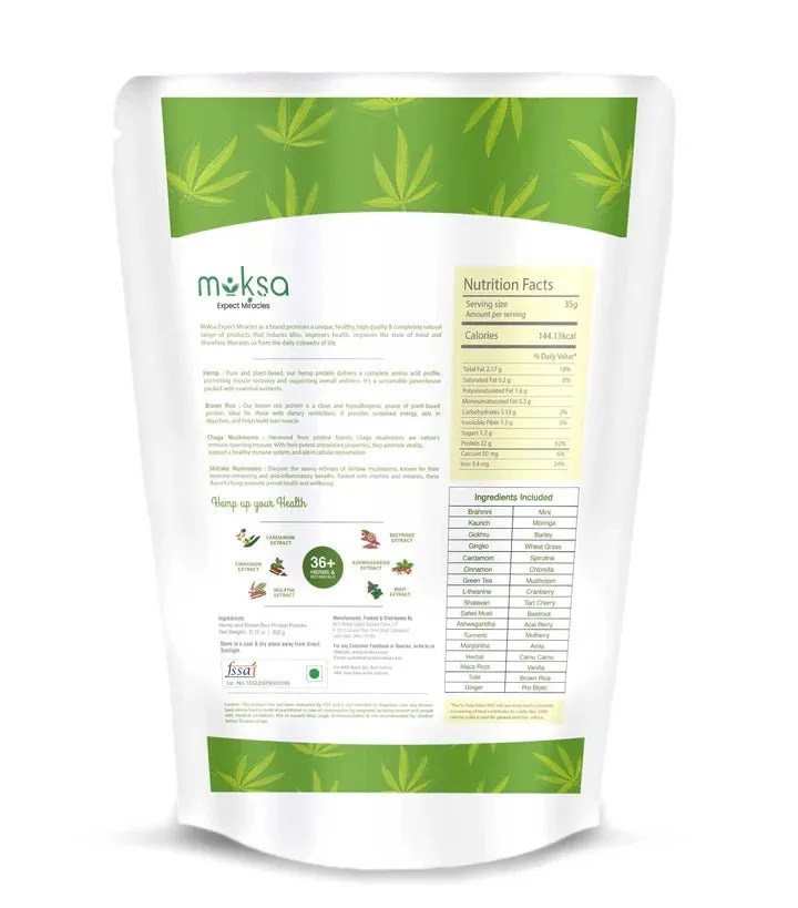 Moksa - Hemp and Brown Rice Protein Powder