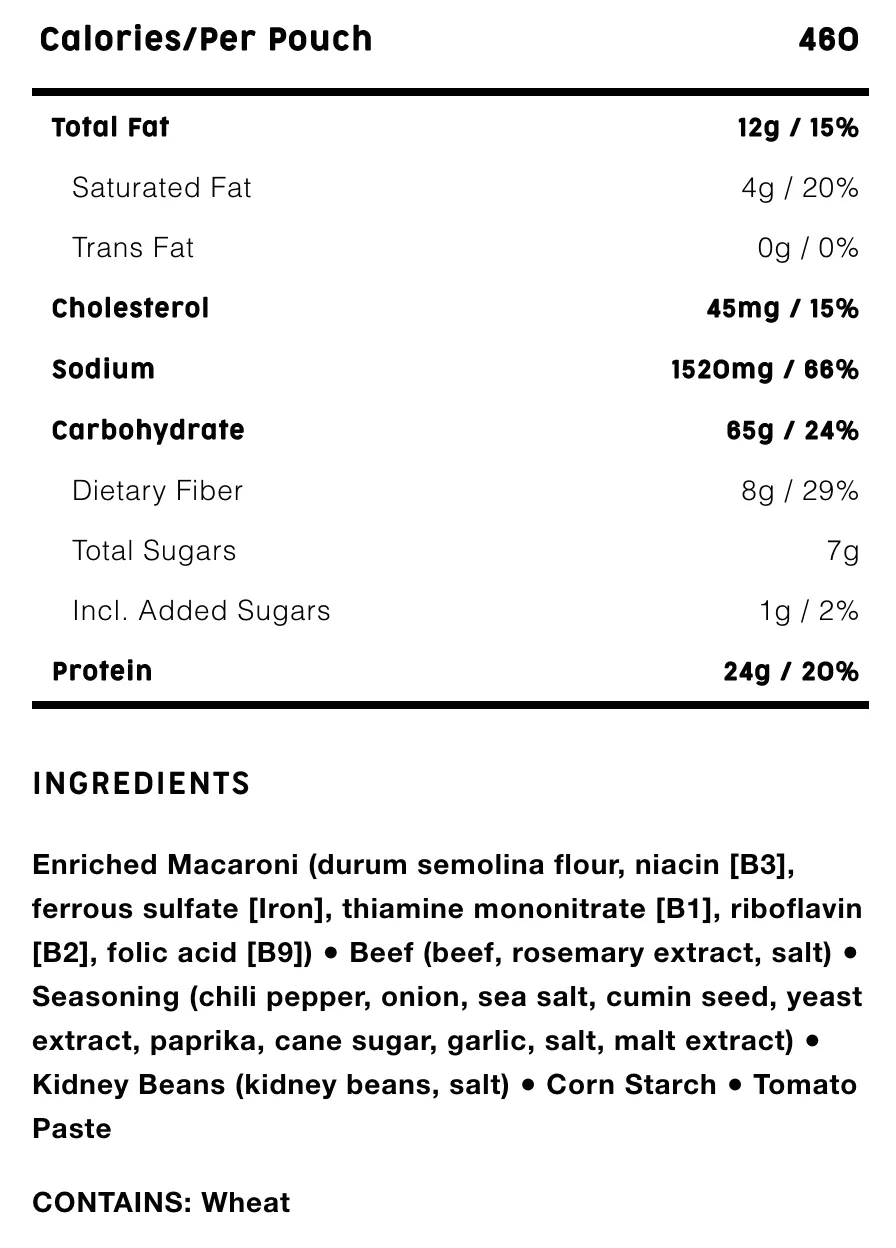 MOUNTAIN HOUSE CHILI MAC WITH BEEF