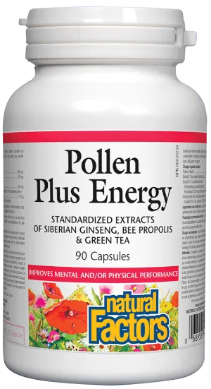 Natural Factors Pollen Plus Energy 90 Capsules