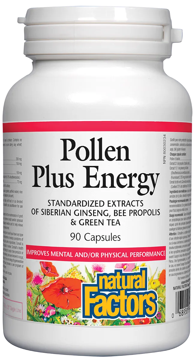 Natural Factors Pollen Plus Energy 90 Capsules