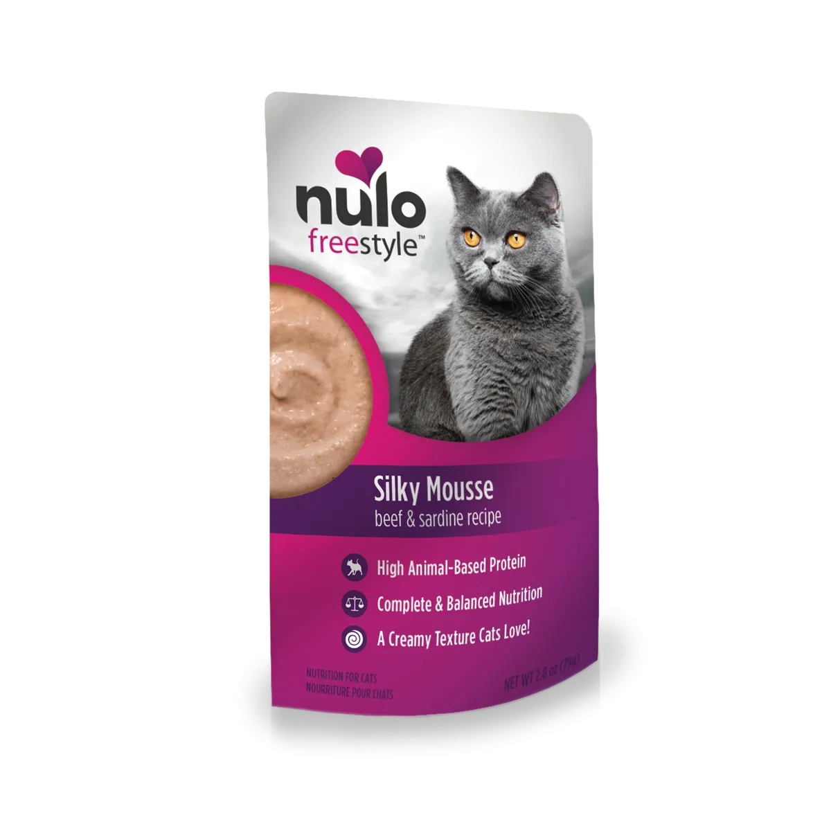 Nulo Freestyle Silky Mousse Beef And Sardine Recipe 2.8-oz, Wet Cat Food