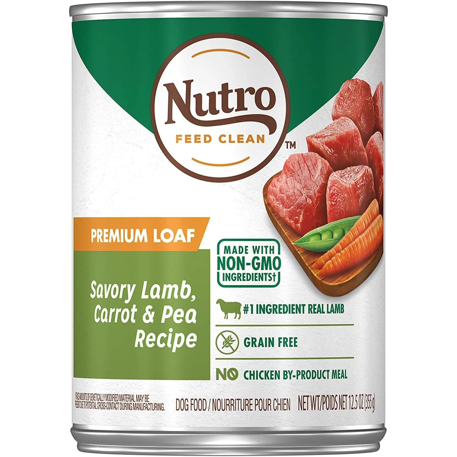 Nutro Can Adult Premium Loaf Savory Lamb Carrot & Pea 12.5oz 12ct