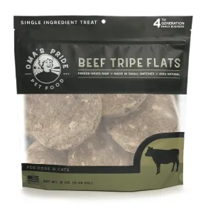 Oma's Pride Freeze-Dried Beef Tripe Flats for Dogs and Cats