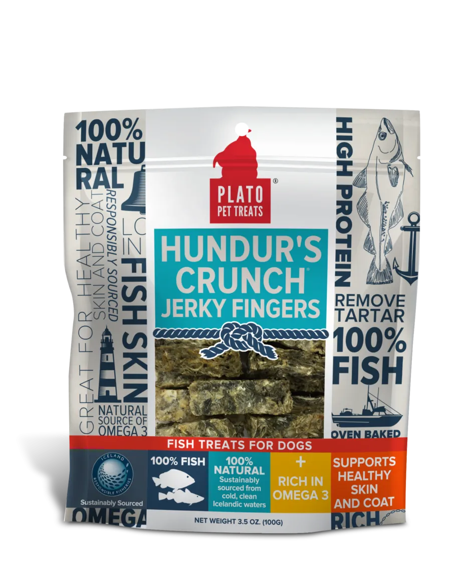 Plato Pet Treats - Hundur's Crunch Jerky Fingers 3.5oz