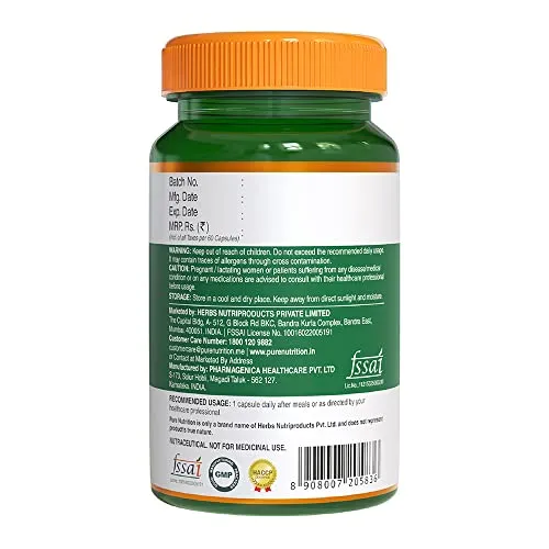 Pure Nutrition Bio Coenzyme Q10 125mg 60 Veg Capsules, High Absorption CoQ10 Supplement with Bioperine® & Arjuna Extract for Heart & Brain Health, Boosts Cellular Energy, Immunity, Male Fertility