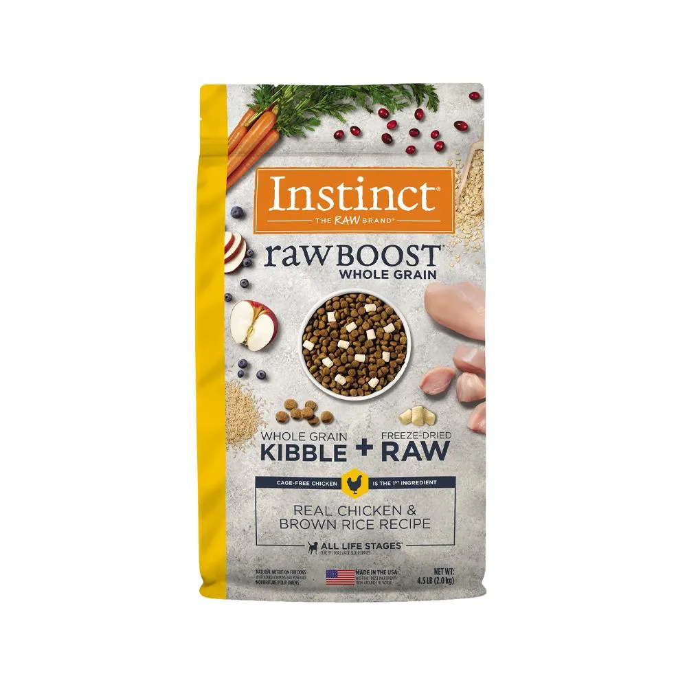 Raw Boost All Life Stages Whole Grain Kibble   Raw Dog Dry Food - Chicken & Brown Rice