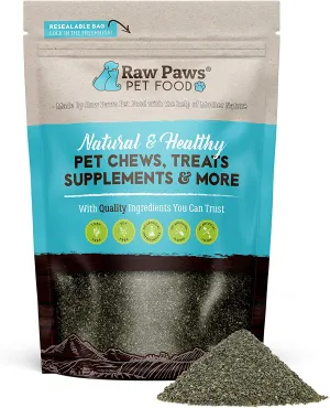 Raw Paws Pet Organic Sea Kelp for Dogs & Cats, 16-oz Seaweed Powder - Icelandic Kelp Supplements for Dogs Supports Thyroid Function - Dried Ocean Kelp for Dogs