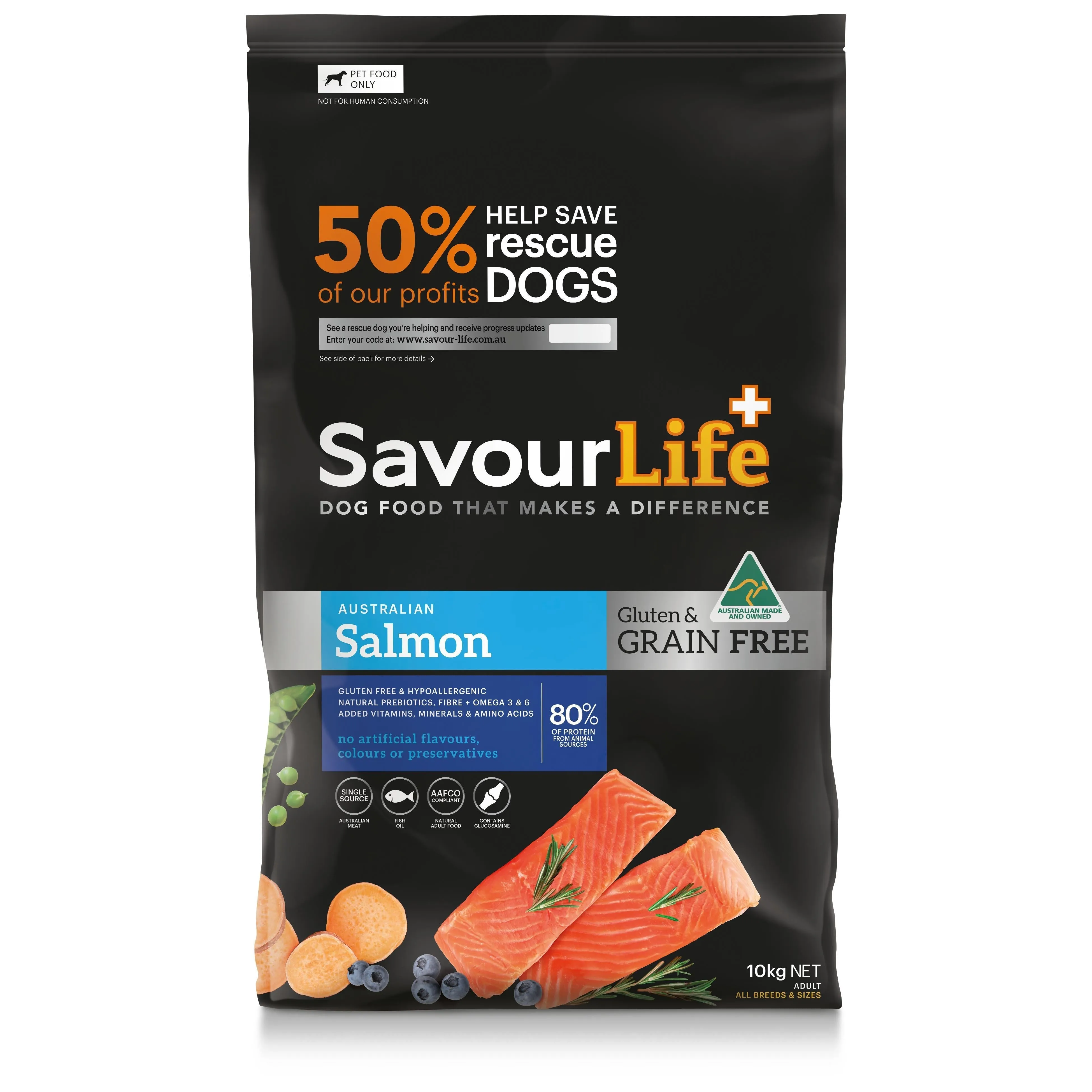 SavourLife Grain Free Dry Dog Food Salmon 10kg^^^