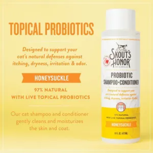 Skout's Honor Probiotic Cat Shampoo   Conditioner Honeysuckle 16-oz